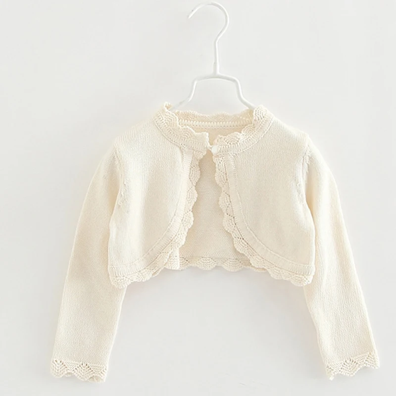 الفتيات متماسكة سترة طفل فتاة Bowknot بوليرو الزفاف حفلة عيد ميلاد سترة محبوك الكروشيه سترة معطف الاطفال كيب الملابس