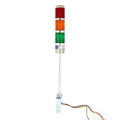 

30" Wire Industrial Red Orange Green Flashing Signal Lamp Warning Light AC 110V