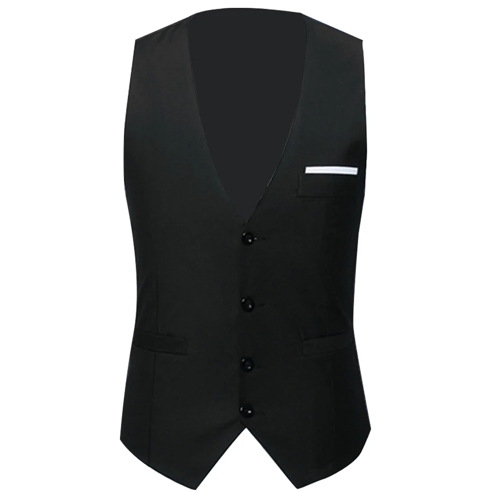 sport coat Fashion Men Vests Waistcoat Solid Color V Neck Sleeveless Buttons Blazer Plus Size Formal Business Jacket Vests men blazer