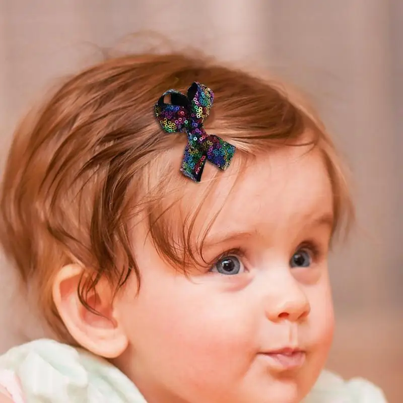 20pcs Sequin Bowknot Hair Clips Baby Kids Girls Lovely Hairpins Barrettes Ribbon Bowknot Girls Hairpins Hair Tie Dropshipping