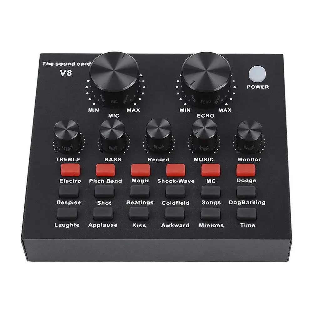 

V8 Audio USB Headset Microphone Live Broadcast Sound Card for Phone Computer