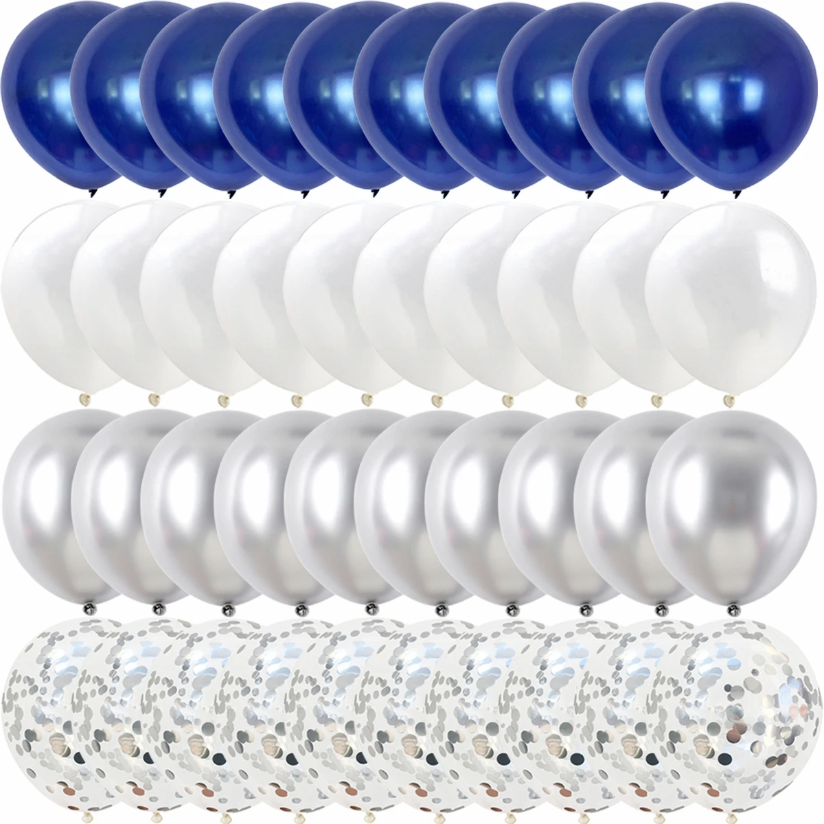

40/14PCS Dark blue Gold Silver Metal Latex Confetti Balloons Birthday Wedding BabyShower Decorations New year Globos