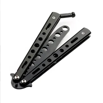 

22.50cm/8.86" Stainless Steel Practice Dull Blade Flail Combat Fight Fold Mariposa Train Butterfly Balisong Knife Trainer