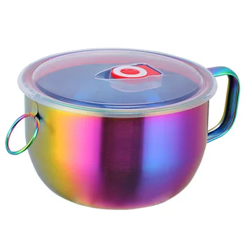

1 PCS Multifunction Noodle Bowl with Handle Ring Salad Ice Cream Soup Instant Noodle Bowl Food Container Kitchen Tablewares