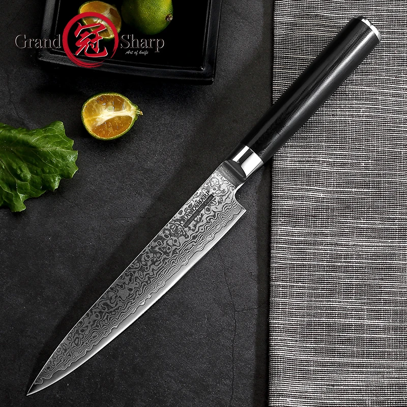 GRANDSHARP дамасский кухонный нож 5,9 дюймов Универсальный нож 67 слоев vg10 японские Дамасские Стальные Кухонные ножи поварской нож подарок