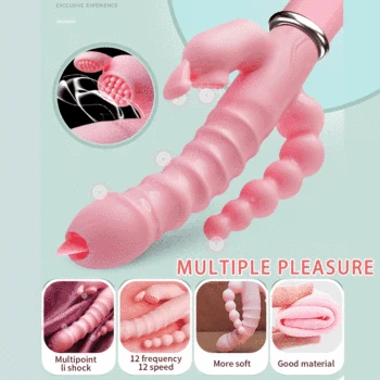 3 In 1 Dildo Rabbit Vibrator For Women Gspot Stimulator Anal Clit Vibrator Sex Toys for Women Masturbator Couples Adult Sex Shop 3