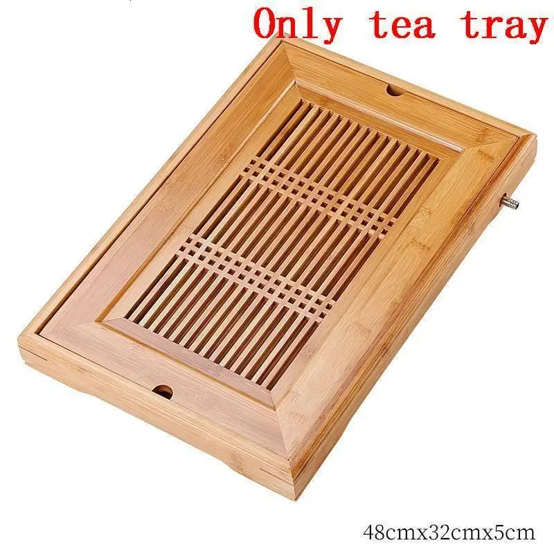 De Te Chino набор для сервировки стола Serviertablett Bandeja чайная посуда контейнер бамбуковый кунг-фу держатель сервировочный китайский чайный поднос - Цвет: Version A