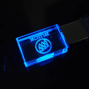 

High Speed Pen Drive 32GB Creative Crystal LED for Buick Car Logo 4GB 8GB 16GB 64GB USB Flash Drive 2.0 Memory Stick Best Gifts