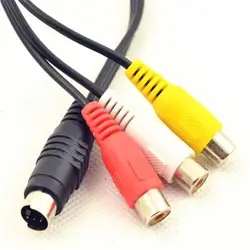 100 pcs/S-Video 4-контактный разъем для 3-RCA RGB с компонентныс кабелем адаптера (DVD, ТВ/HD ТВ, видеомагнитофон, проигрыватель компакт-дисков)