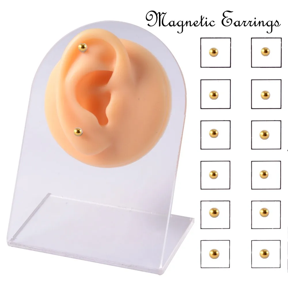 40pcs/Set Wholesale Magnet Ear Cartilage Lip Labret Stud Nose Ring Fake Cheater Non Pierced Jewelry Magnetic Earring Piercings