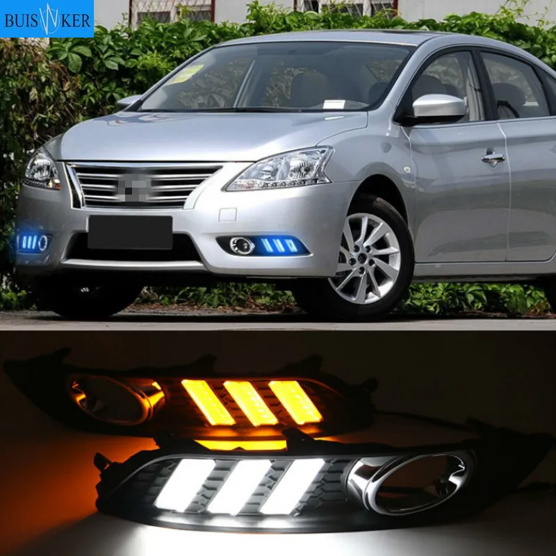 Автомобильный 1 комплект drl для Nissan Sylphy sentra 2013 2014 2015 светодиодный ные дневные
