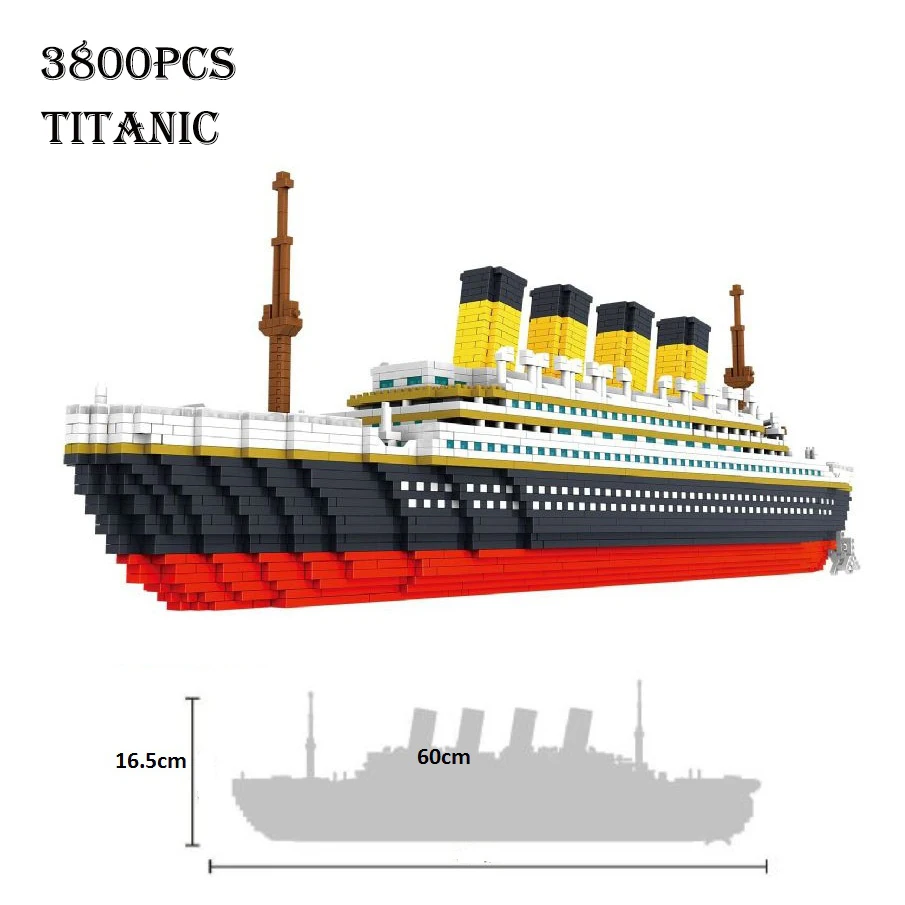 

3800 Pieces Diamond Bricks Titanic Boat Model Mini Building Blocks City Ship Educational Toys Children Juguetes Xmas Gift