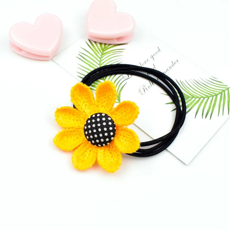 1/2/3 Pcs Sunflower Hair Tie Fabric Sunflower High Elastic Rubber Band Hair Tie Hair Hair Accessories hairclips Hair Accessories