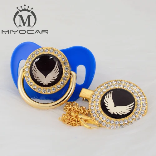 MIYOCAR, золотая, милая, Золотое крыло, красивая, золотая, блестящая, соска, клипса, BPA бесплатно, пустышка, блестящая, уникальный дизайн, BPA free, GWG - Цвет: GWG-6  0-6m