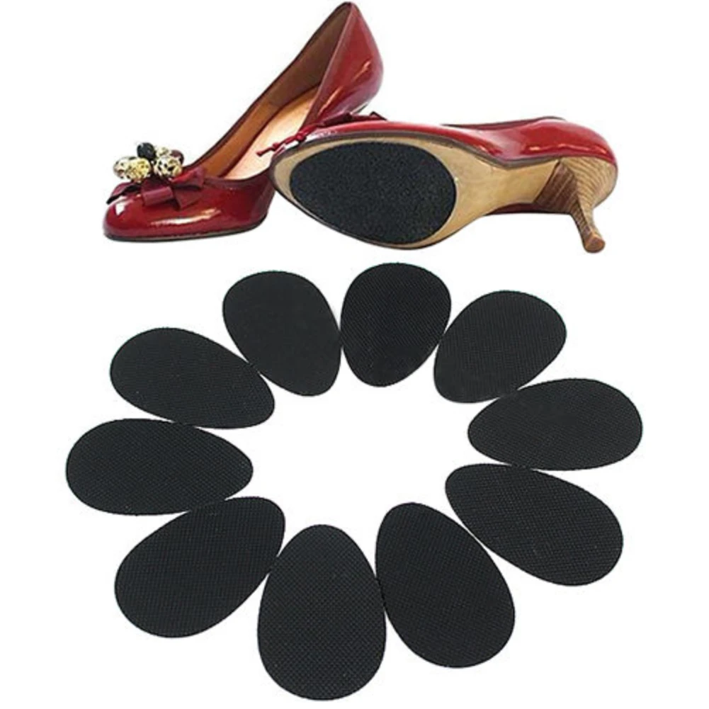 

5Pair Wear Resistant Universal Protective Pad Cushion Shoes Sole Grip High Heel Black Easy Apply Anti Slip Adhesive Waterproof