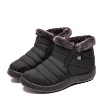Водонепроницаемая женская зимняя обувь; теплые зимние ботинки с мехом внутри; нескользящая подошва; Теплые повседневные ботинки для мам