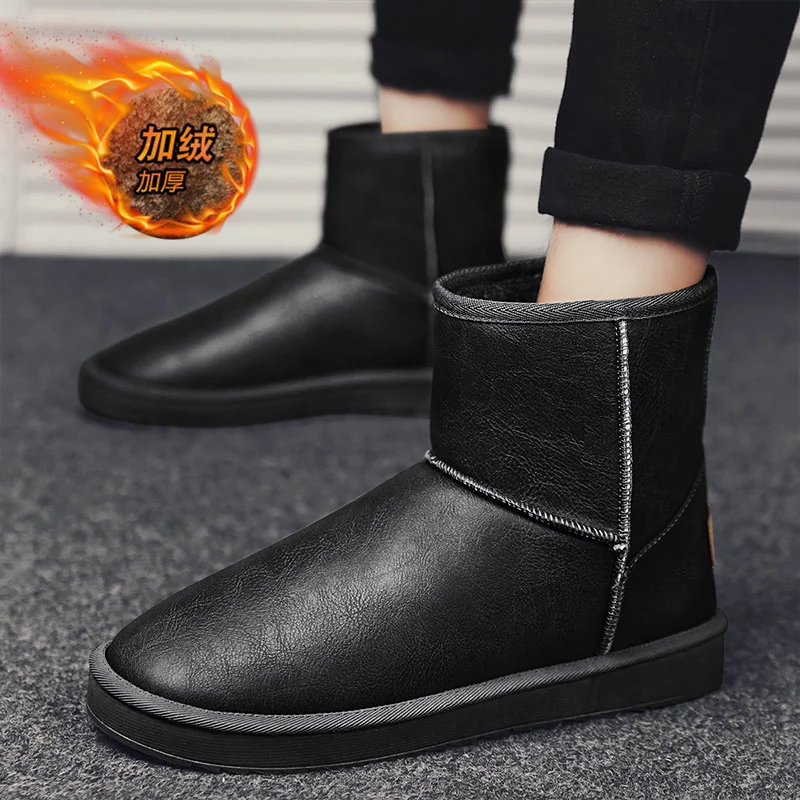 

Fashion High Top Winter Men Snow Boots Outdoor Keep Warm Non-slip Men Cotton Shoes Comfortable Waterproof Sneakers Men Zapatos