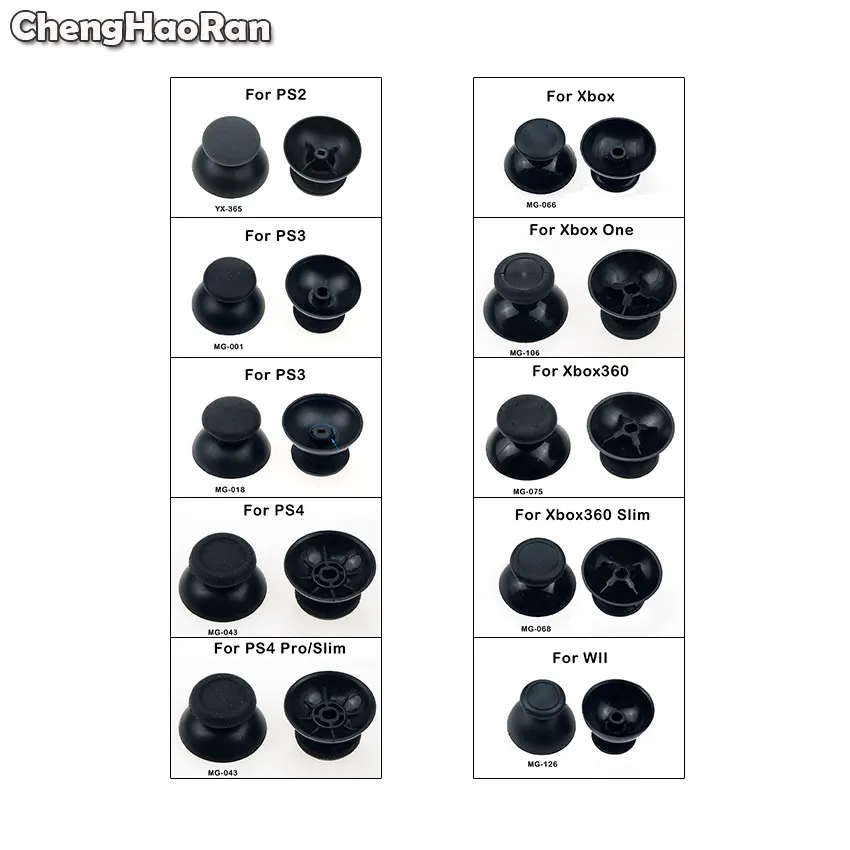 

ChengHaoRan 100pcs Analog Joystick Thumb Stick Grip Cap for Sony PlayStation Dualshock 2/3/4 PS2 PS3 PS4 Xbox 360/One Controller