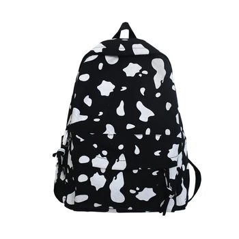 

School Fashion Teenager Travel Canvas Cute Milk Cow Printing Women Backpack Gift For Teenager Girls Fashion Women Backpack