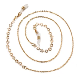 Elegant Acrylic Pearl and Crystal Eyeglasses Chain Necklace - Fashion Jewelry Accessory (Pink)