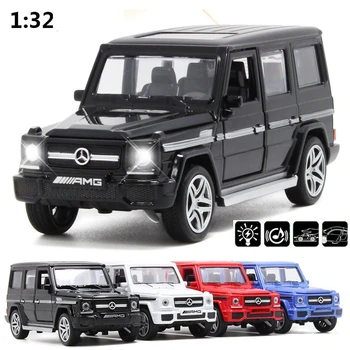 

2020 baby toy 1:32 Alloy Pull Back Model Car Model Toy Sound Light Pull Back Toy Car For G65 SUV AMG Toys For Boys Children Gift
