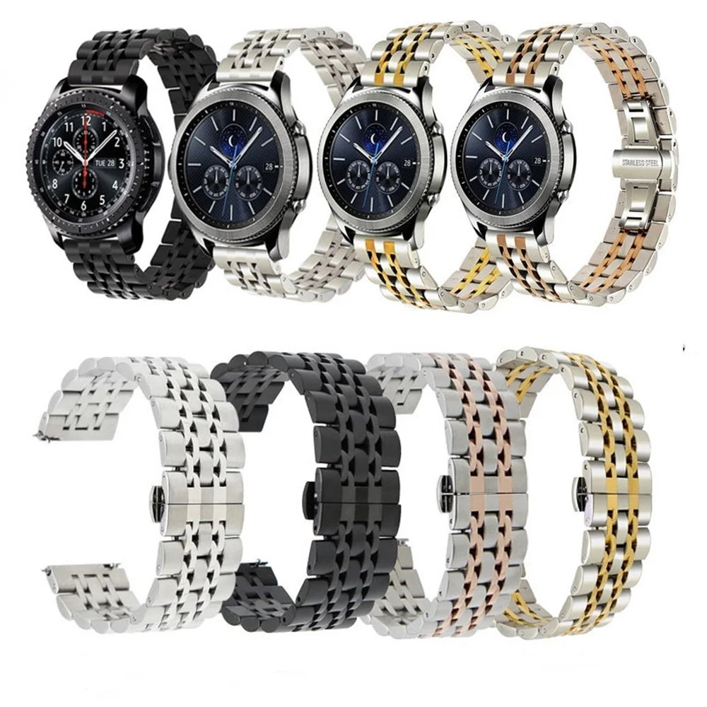 

22mm 20mm Stainless Steel Watch Band Strap for Samsung Galaxy Watch 42 46mm GEAR S3 Active2 Classic quick release luxury Metal