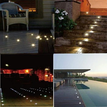 

10PCS LED Deck Light IP67 Waterproof Stainless Steel Recessed Stair Underground Bulb Lamp LED Floor Light Wall spotlight