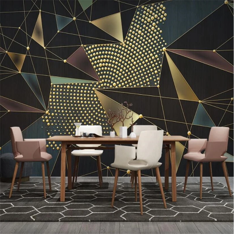 beibehang Custom Geometric line relief Wall covering background Photo Wallpaper Modern wall paper Painting Living Room Bedroom modern minimalist 3d three dimensional geometric metal texture tv background wall custom wallpaper wall covering