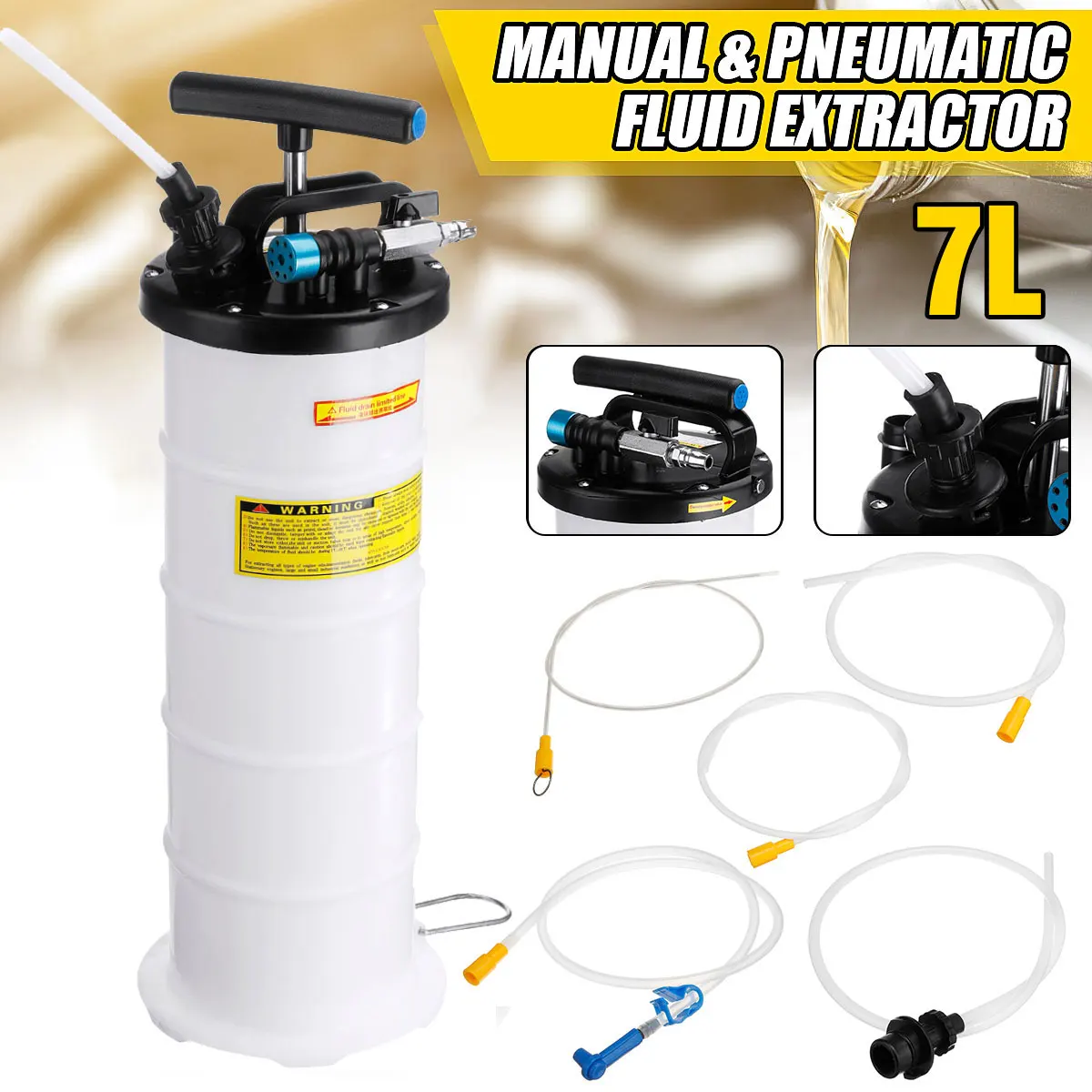 7L Manual/Pneumatic Fluid Extractor Oil Transfer Pump Engine Diesel