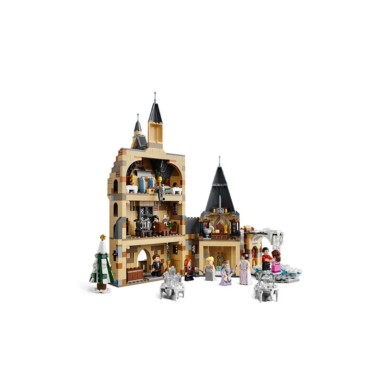922 шт SX строительные блоки SX-6010 J10001 Harryly Potterry Hogwarts с башней с часами, совместимые 75948 игрушки, кирпичи, рождественский подарок