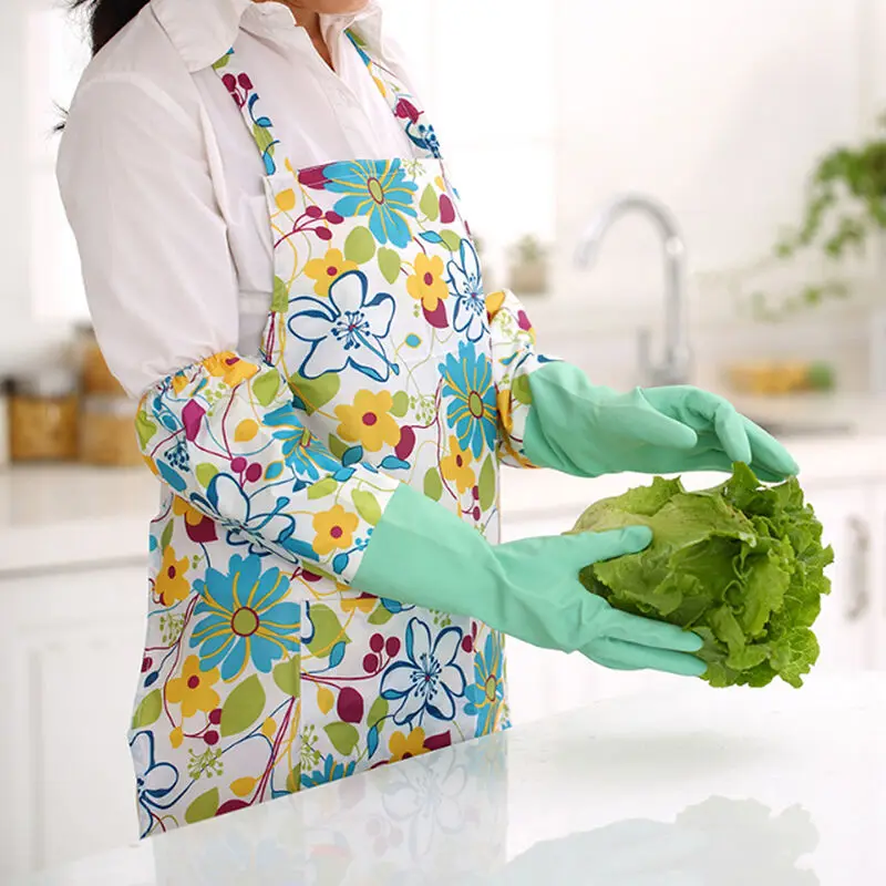 Multifunctional Useful Kitchen Wash Dishes Long Sleeve Rubber Velvet