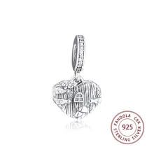 Подходит браслет в европейском стиле Argent Charm 925 пробы Серебряный дом сладкое сердце болтаются Подвески бусины для изготовления ювелирных изделий kralen