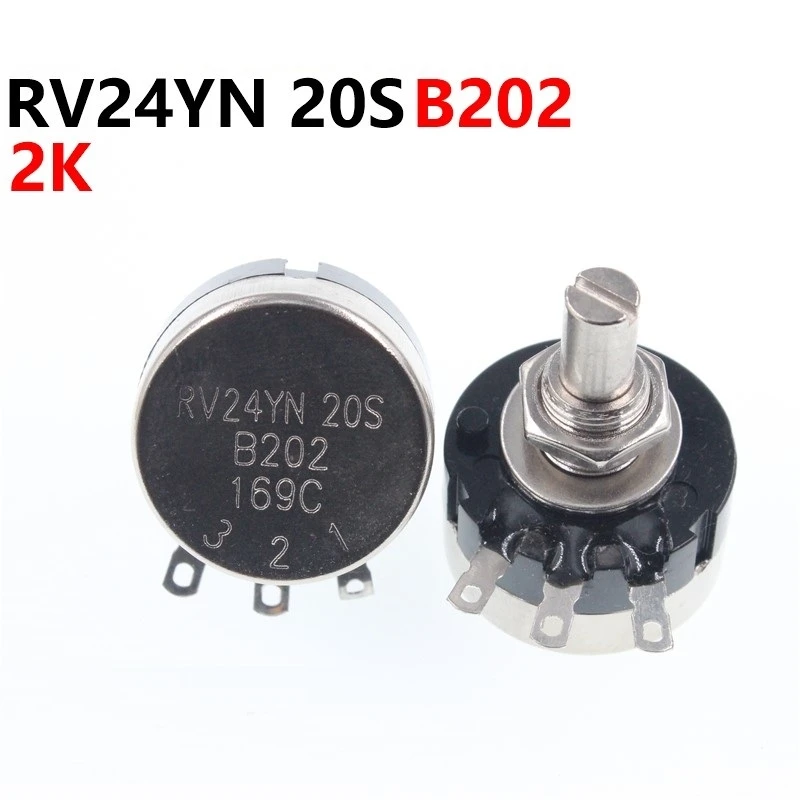 Single Turn Carbon Film Potentiometer RV24YN20S B202 2k Adjustable ...