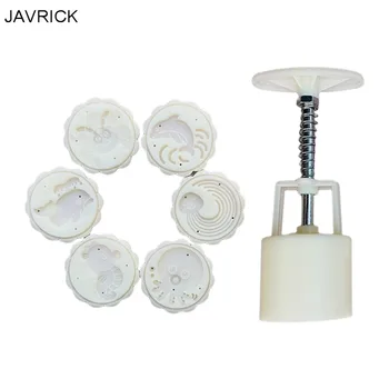 

Plastic Mooncake Mold 50g Cookie Cutter 6 Whale Octopus Stamps Green Bean Cake