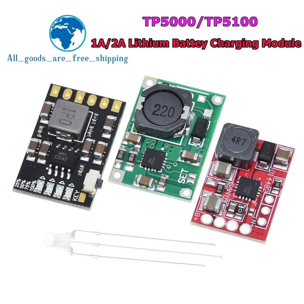 TP5100 carte de module dalimentation de gestion de charge TP5000 1A 2A compatible avec les batteries au lithium simples et doubles 4.2V 8.4V
