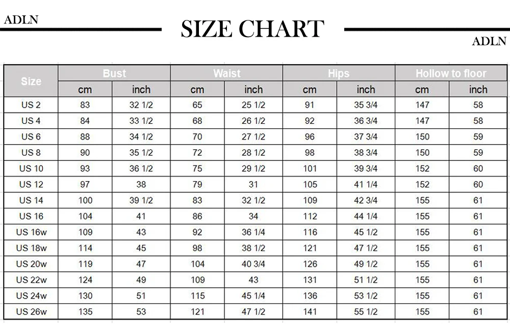 SIZE CHART
