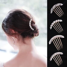 Женские свадебные клипсы со стразами жемчужные расчески для волос Свадебные аксессуары для волос заколка для невесты украшение тиара аксессуары для волос