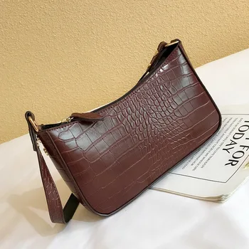 

Jin Mantang 2020 New Solid Color Wild Designer Crossbody Bag Female Fashion Crocodile Pattern Solid Color Shoulder Bag Handbag