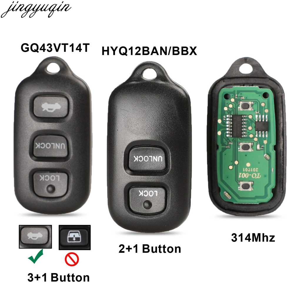 Bilchave 314 4 МГц ID67 дистанционный ключ для Toyota HYQ12BBT Camry Avalon Corolla Matrix RAV4 Venza Yaris |