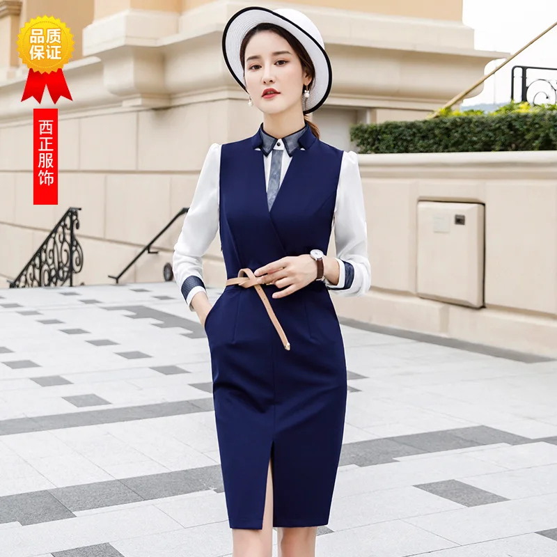 

Sleeveless Pocket Dress 2019 New Style WOMEN'S Dress Spring And Summer Business Goddess-Style Dress Outfit Western Style Two-Pie