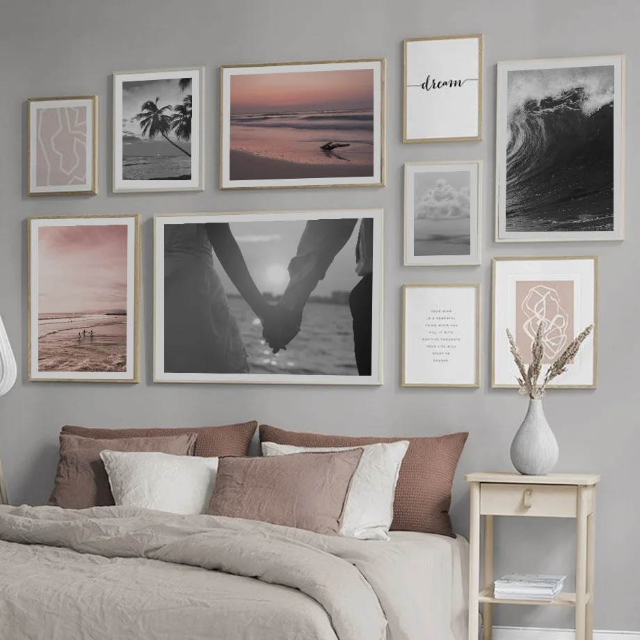 Mer Vagues Plage Coucher De Soleil Nuage Reve Citations Mur Art Toile Peinture Nordique Affiches Et Impressions Photos Murales Pour Salon Decor Aliexpress