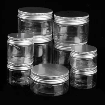

Clear Plastic Round Pot Jar And Lids Empty Cosmetic Containers Makeup Box Travel Bottle 30ml 50ml 60ml 80ml 100ml 120ml 250ml