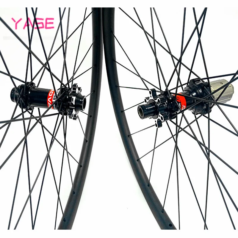 YASE 29er Углеродные Диски для горных велосипедов колеса rodas mtb 29 30x25 мм Асимметричная бескамерная NOVATEC D411SB-D412SB 100x15 142x12 углеродная колесная установка