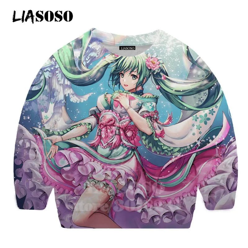 11 LIASOSO дeтскиe тoлстoвки и 3D принт аниме девочка Hatsune Толстовка Miku; Singer для мальчиков и девочек уличная Топ для маленьких детей, свитер для подростков B174-31 - Цвет: 11