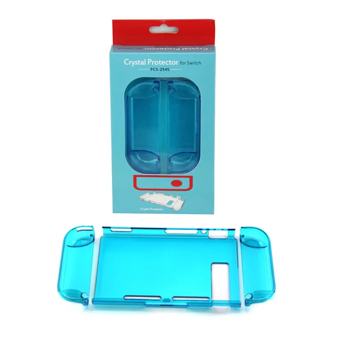 Nintendo NS Защитный чехол переключатель комплект из двух предметов, с украшением в виде кристаллов чехол прозрачный Твердый чехол для компьютера с Защитный чехол коробка аксессуары 3 в 1 комплект - Цвет: Transparent Blue