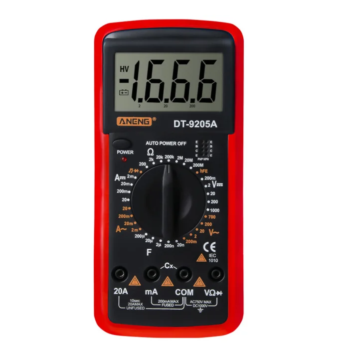 DT9205A Цифровой мультиметр с ЖК-дисплеем ручной AC DC Автоматический Диапазон мультиметр Амперметр Омметр Измеритель сопротивления емкости L