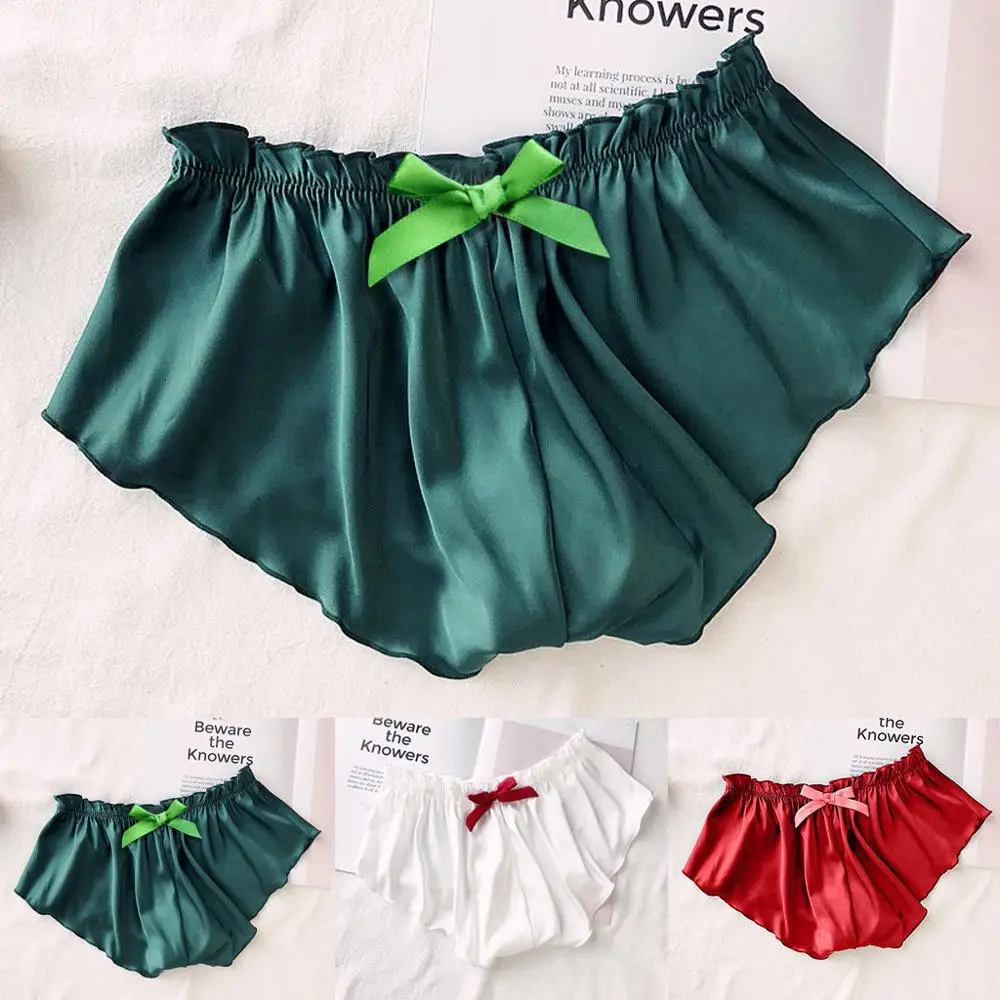 

2020 hot sale Summer shorts sleep women bottoms soft Silk Satin Sexy Flowers Floral Lace Pajamas Underwear Women Shorts pants