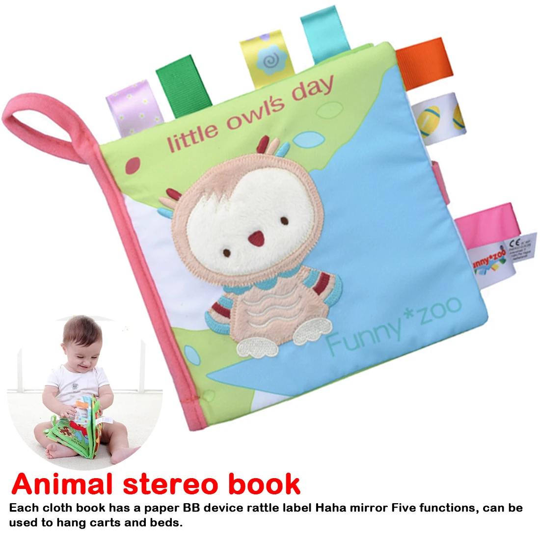 

1PC Baby Tears Rotten Cloth Book Animal Embroidery Stereo Cloth Book Puzzle Toy Book With
