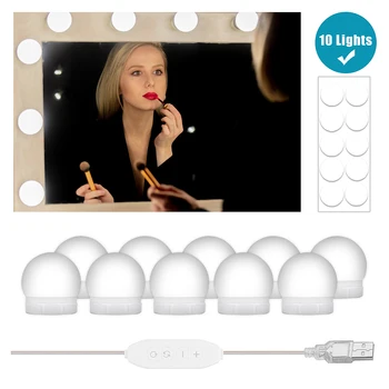 

Wall Lamp USB LED 3 Colors Temperature Light Bulb for Makeup Beauty Tabletop Vanity Mirror Makeup Mirror Lights Hollywood Style