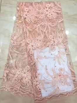

2019 Latest French Nigerian Lace Fabrics High Quality Tulle African Lace Fabric Wedding African French Tulle Lace